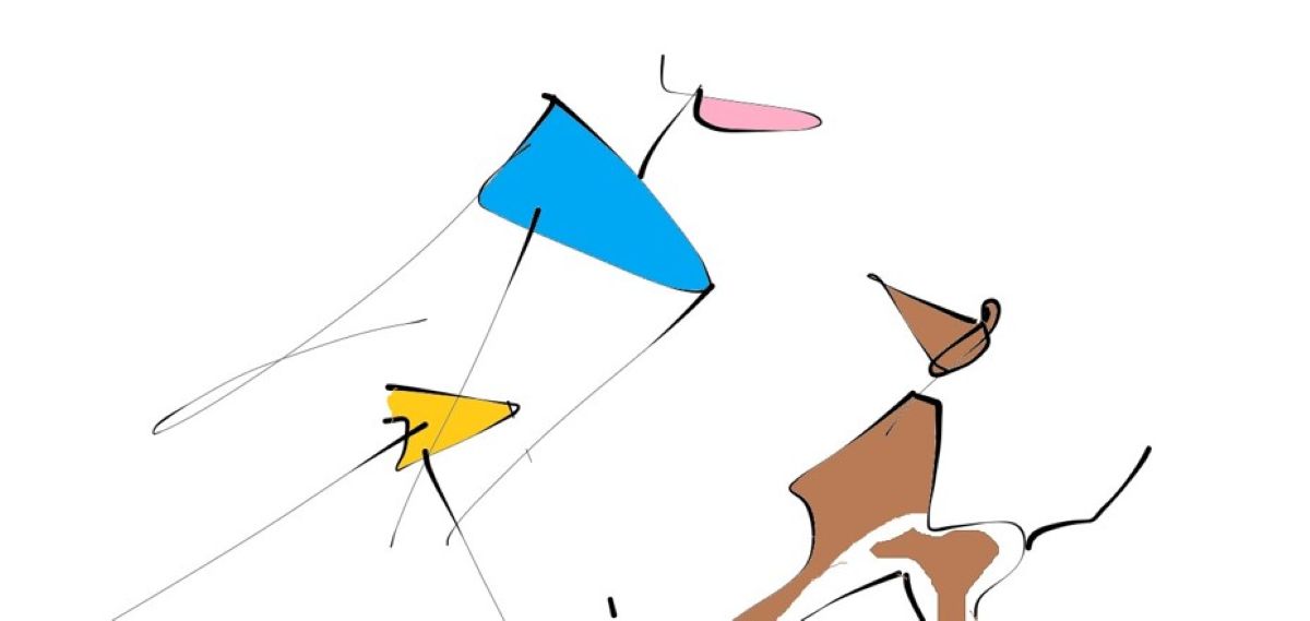 Digital drawing of two friends