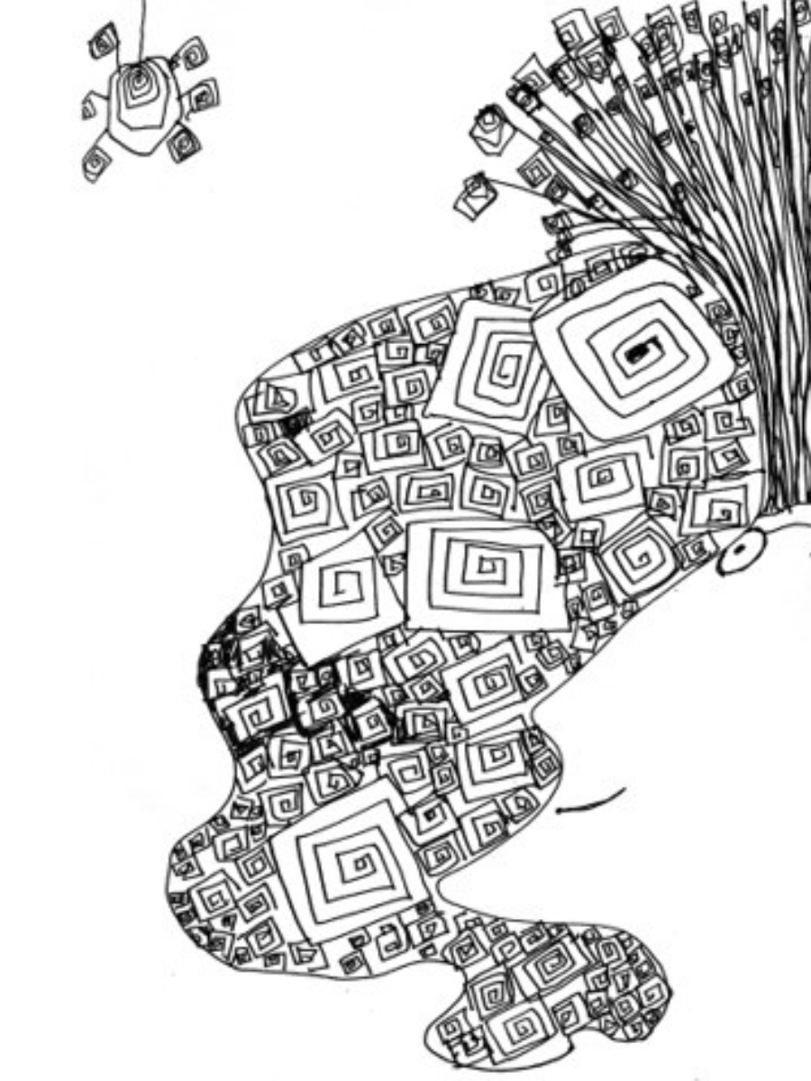 Intuitive pencil drawing of a moment